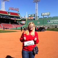 Horrible photo, but me on the first base line. @RedSoxChach photo